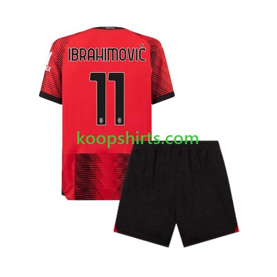 AC Milan Thuis Tenue Kinder Voetbalshirts Ibrahimovic 11 2023-2024 Korte Mouwen AC Milan Thuis Tenue Kinder Voetbalshirts Ibrahimovic 11 2023-2024 Korte Mouwen