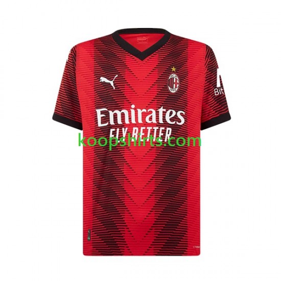 AC Milan Thuis Tenue Kinder Voetbalshirts Ibrahimovic 11 2023-2024 Korte Mouwen