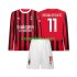 AC Milan Thuis Tenue Kinder Voetbalshirts Ibrahimovic 11 2024-2025 Lange Mouwen