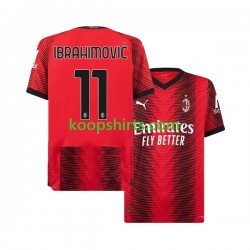 AC Milan Thuis Tenue Heren Voetbalshirts Ibrahimovic 11 2023-2024 Korte Mouwen