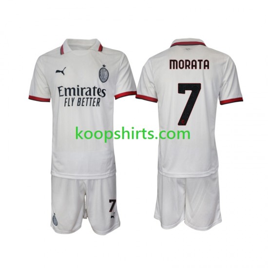 AC Milan Uit Tenue Kinder Voetbalshirts Morata 7 2024-2025 Korte Mouwen AC Milan Uit Tenue Kinder Voetbalshirts Morata 7 2024-2025 Korte Mouwen