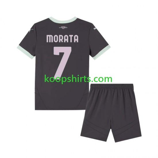 AC Milan Derde Tenue Kinder Voetbalshirts Morata 7 2024-2025 Korte Mouwen AC Milan Derde Tenue Kinder Voetbalshirts Morata 7 2024-2025 Korte Mouwen