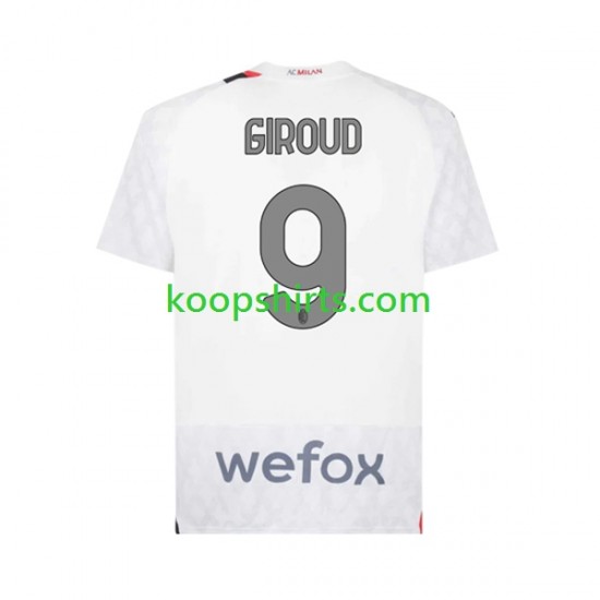 AC Milan Uit Tenue Heren Voetbalshirts Olivier Giroud 9 2023-2024 Korte Mouwen AC Milan Uit Tenue Heren Voetbalshirts Olivier Giroud 9 2023-2024 Korte Mouwen