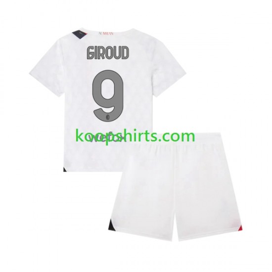 AC Milan Uit Tenue Kinder Voetbalshirts Olivier Giroud 9 2023-2024 Korte Mouwen AC Milan Uit Tenue Kinder Voetbalshirts Olivier Giroud 9 2023-2024 Korte Mouwen