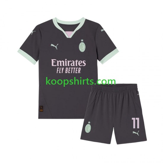 AC Milan Derde Tenue Kinder Voetbalshirts Pulisic 11 2024-2025 Korte Mouwen