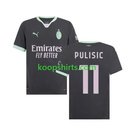 AC Milan Derde Tenue Heren Voetbalshirts Pulisic 11 2024-2025 Korte Mouwen AC Milan Derde Tenue Heren Voetbalshirts Pulisic 11 2024-2025 Korte Mouwen