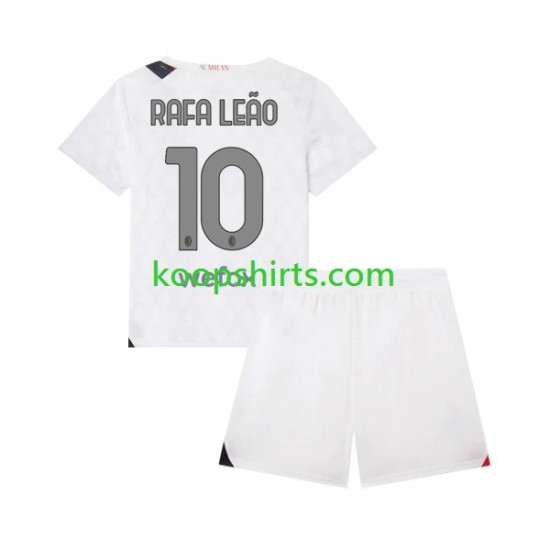 AC Milan Uit Tenue Kinder Voetbalshirts Rafael Leao 10 2023-2024 Korte Mouwen AC Milan Uit Tenue Kinder Voetbalshirts Rafael Leao 10 2023-2024 Korte Mouwen
