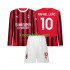 AC Milan Thuis Tenue Kinder Voetbalshirts Rafael Leao 10 2024-2025 Lange Mouwen