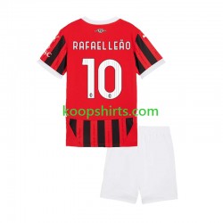 AC Milan Thuis Tenue Kinder Voetbalshirts Rafael Leao 10 2024-2025 Korte Mouwen