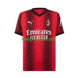 AC Milan Thuis Tenue Kinder Voetbalshirts Rafael Leao 17 2023-2024 Korte Mouwen