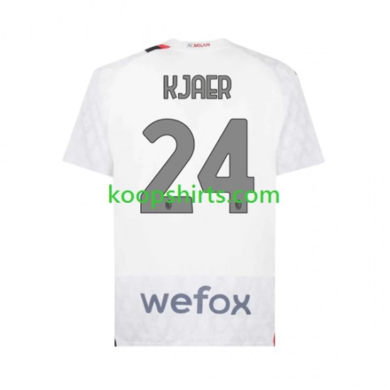 AC Milan Uit Tenue Heren Voetbalshirts Simon Kjaer 24 2023-2024 Korte Mouwen AC Milan Uit Tenue Heren Voetbalshirts Simon Kjaer 24 2023-2024 Korte Mouwen