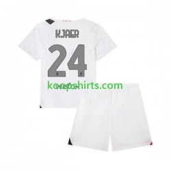 AC Milan Uit Tenue Kinder Voetbalshirts Simon Kjaer 24 2023-2024 Korte Mouwen