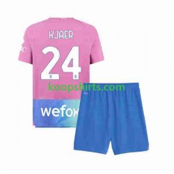 AC Milan Derde Tenue Kinder Voetbalshirts Simon Kjaer 24 2023-2024 Korte Mouwen