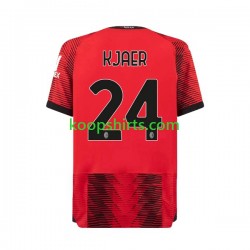 AC Milan Thuis Tenue Heren Voetbalshirts Simon Kjaer 24 2023-2024 Korte Mouwen