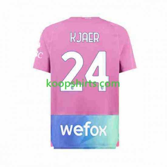 AC Milan Derde Tenue Heren Voetbalshirts Simon Kjaer 24 2023-2024 Korte Mouwen AC Milan Derde Tenue Heren Voetbalshirts Simon Kjaer 24 2023-2024 Korte Mouwen