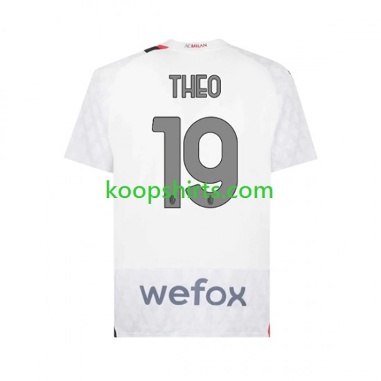 AC Milan Uit Tenue Heren Voetbalshirts Theo 19 2023-2024 Korte Mouwen AC Milan Uit Tenue Heren Voetbalshirts Theo 19 2023-2024 Korte Mouwen