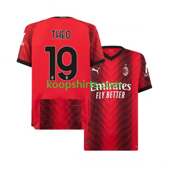 AC Milan Thuis Tenue Heren Voetbalshirts Theo Hernandez 19 2023-2024 Korte Mouwen AC Milan Thuis Tenue Heren Voetbalshirts Theo Hernandez 19 2023-2024 Korte Mouwen