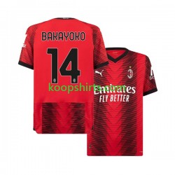 AC Milan Thuis Tenue Heren Voetbalshirts Tiemoue Bakayoko 14 2023-2024 Korte Mouwen