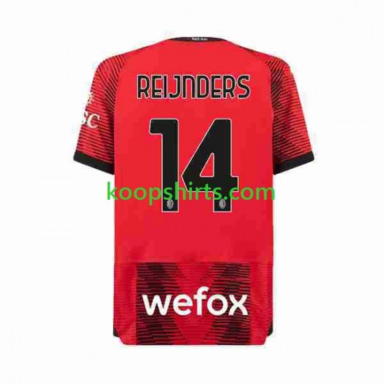 AC Milan Thuis Tenue Heren Voetbalshirts Tijjani Reijnders 14 2023-2024 Korte Mouwen AC Milan Thuis Tenue Heren Voetbalshirts Tijjani Reijnders 14 2023-2024 Korte Mouwen
