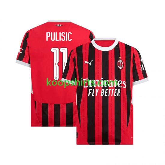 AC Milan Thuis Tenue Heren Voetbalshirts UCL Font PULISIC 11 2024-2025 Korte Mouwen AC Milan Thuis Tenue Heren Voetbalshirts UCL Font PULISIC 11 2024-2025 Korte Mouwen