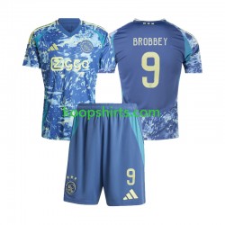 AFC Ajax Uit Tenue Kinder Voetbalshirts Brian Brobbey 9 2024-2025 Korte Mouwen
