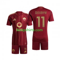 AS Roma Thuis Tenue Kinder Voetbalshirts Artem Dovbyk 11 2024-2025 Korte Mouwen