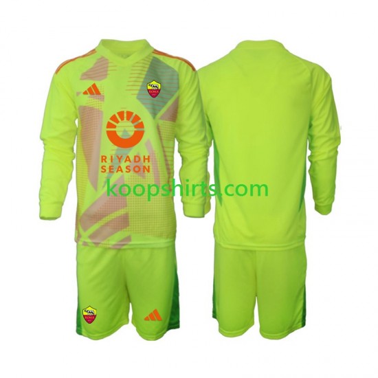 AS Roma Doelman Uit Tenue Kinder Voetbalshirts 2024-2025 Lange Mouwen AS Roma Doelman Uit Tenue Kinder Voetbalshirts 2024-2025 Lange Mouwen