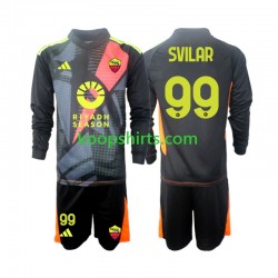 AS Roma Doelman Thuis Tenue Kinder Voetbalshirts Mile Svilar 99 2024-2025 Lange Mouwen