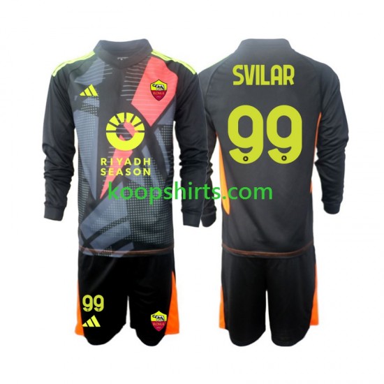 AS Roma Doelman Thuis Tenue Kinder Voetbalshirts Mile Svilar 99 2024-2025 Lange Mouwen AS Roma Doelman Thuis Tenue Kinder Voetbalshirts Mile Svilar 99 2024-2025 Lange Mouwen