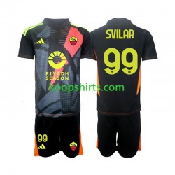 AS Roma Doelman Thuis Tenue Kinder Voetbalshirts Mile Svilar 99 2024-2025 Korte Mouwen
