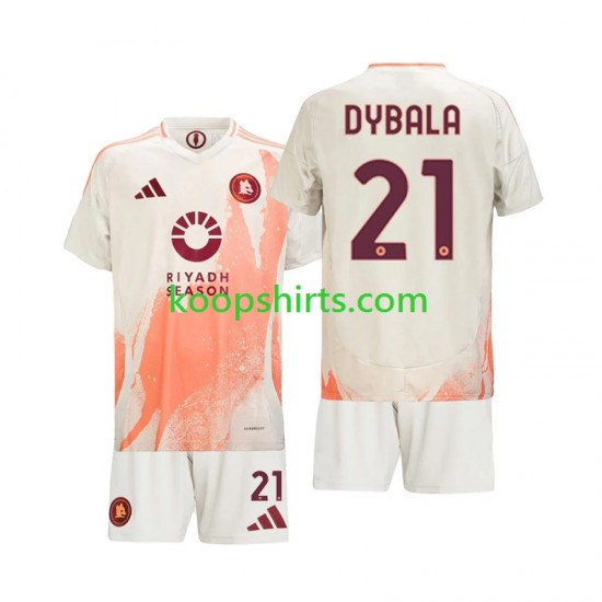 AS Roma Uit Tenue Kinder Voetbalshirts Paulo Dybala 21 2024-2025 Korte Mouwen AS Roma Uit Tenue Kinder Voetbalshirts Paulo Dybala 21 2024-2025 Korte Mouwen