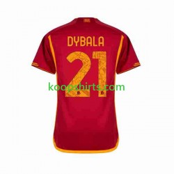 AS Roma Thuis Tenue Heren Voetbalshirts Paulo Dybala 21 2023-2024 Korte Mouwen