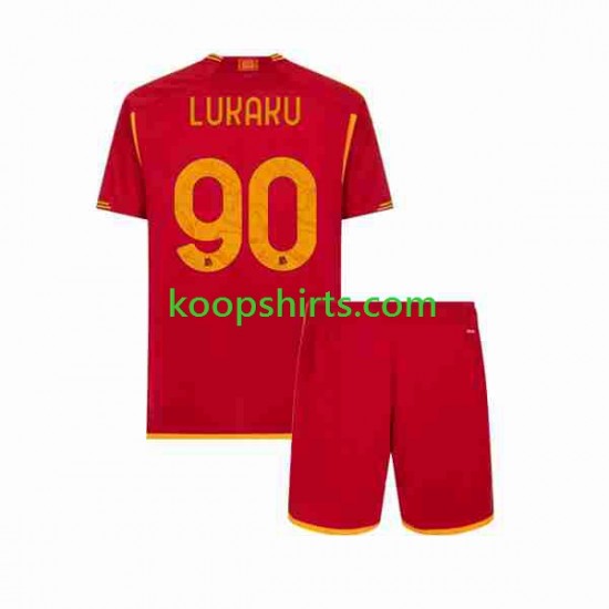 AS Roma Thuis Tenue Kinder Voetbalshirts Romelu Lukaku 90 2023-2024 Korte Mouwen AS Roma Thuis Tenue Kinder Voetbalshirts Romelu Lukaku 90 2023-2024 Korte Mouwen