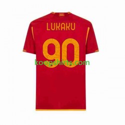 AS Roma Thuis Tenue Heren Voetbalshirts Romelu Lukaku 90 2023-2024 Korte Mouwen