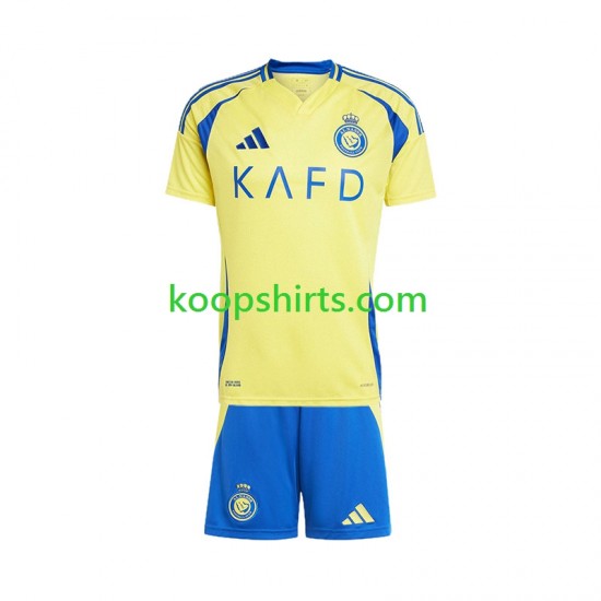 Thuis Tenue Kinder Voetbalshirts Al Nassr 2024-2025 Korte Mouwen Thuis Tenue Kinder Voetbalshirts Al Nassr 2024-2025 Korte Mouwen