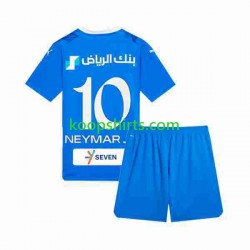 Thuis Tenue Kinder Voetbalshirts Al-Hilal Neymar JR 10 2023-2024 Korte Mouwen