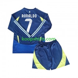Al-Nassr Uit Tenue Kinder Voetbalshirts Cristiano Ronaldo 7 2024-2025 Lange Mouwen