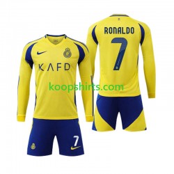 Al-Nassr Thuis Tenue Kinder Voetbalshirts Cristiano Ronaldo 7 2024-2025 Lange Mouwen