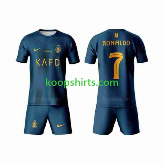 Al-Nassr Uit Tenue Kinder Voetbalshirts Ronaldo 7 2023-2024 Korte Mouwen Al-Nassr Uit Tenue Kinder Voetbalshirts Ronaldo 7 2023-2024 Korte Mouwen