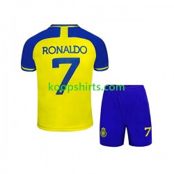 Al-Nassr Thuis Tenue Kinder Voetbalshirts Ronaldo 7 2022-2023 Korte Mouwen