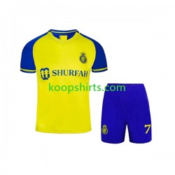Al-Nassr Thuis Tenue Kinder Voetbalshirts Ronaldo 7 2022-2023 Korte Mouwen