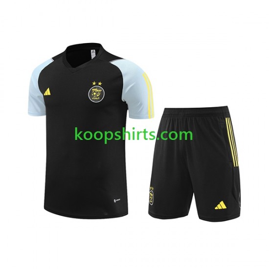 Algerije Zwart Voetbal training shirt en shorts 2023-2024 Algerije Zwart Voetbal training shirt en shorts 2023-2024