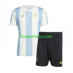 Argentinië Thuis Tenue Kinder Voetbalshirts 50 Anniversary Korte Mouwen