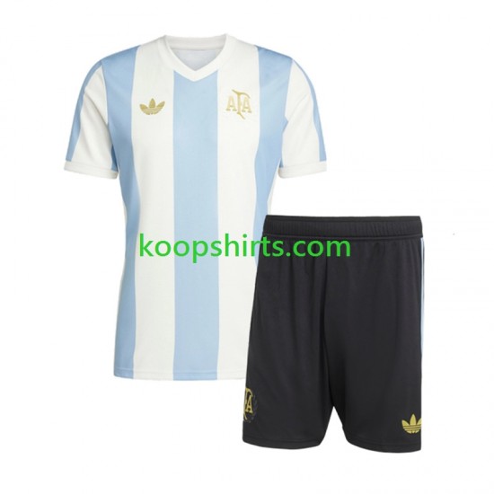 Argentinië Thuis Tenue Kinder Voetbalshirts 50 Anniversary Korte Mouwen Argentinië Thuis Tenue Kinder Voetbalshirts 50 Anniversary Korte Mouwen