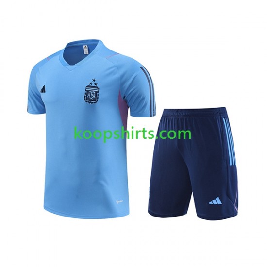 Argentinië Blauw Voetbal training shirt en shorts 2023-2024 Argentinië Blauw Voetbal training shirt en shorts 2023-2024