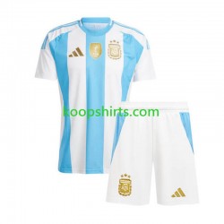 Argentinië Thuis Tenue Kinder Voetbalshirts Copa America 2024 Korte Mouwen