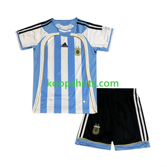 Argentinië Retro Thuis Tenue Kinder Voetbalshirts 2006 Korte Mouwen Argentinië Retro Thuis Tenue Kinder Voetbalshirts 2006 Korte Mouwen