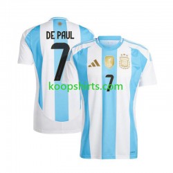 Argentinië Thuis Tenue Heren Voetbalshirts De Paul 7 Copa America 2024 Korte Mouwen