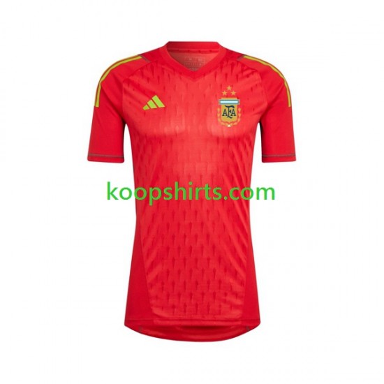 WK 2022 Argentinië Doelman Uit Tenue Heren Voetbalshirts Korte Mouwen WK 2022 Argentinië Doelman Uit Tenue Heren Voetbalshirts Korte Mouwen