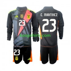 Argentinië Doelman Thuis Tenue Kinder Voetbalshirts Emiliano Martinez 23 2024 Lange Mouwen
